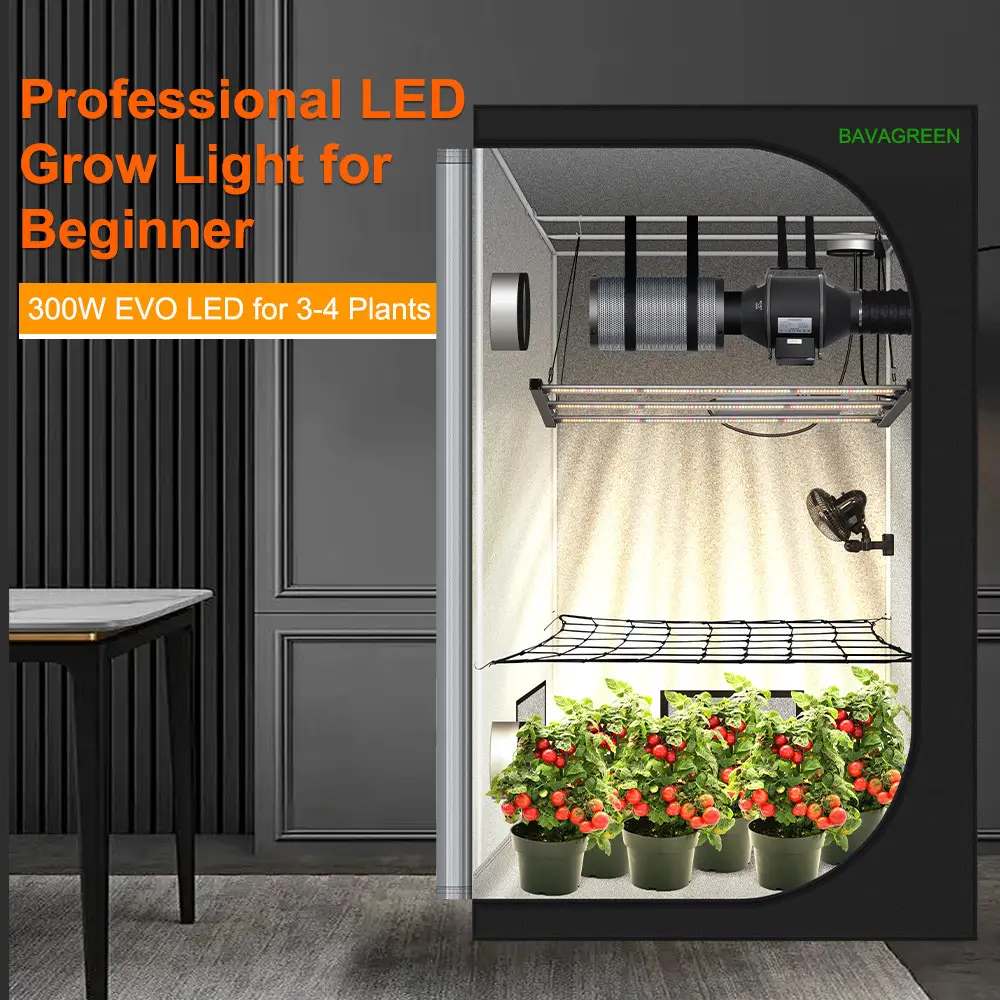 BAVAGREEN 300W Samsung LM301H EVO Mint White LED Grow Light Full Spectrum UV IR LED Plant Lamp for 120x60 Growbox