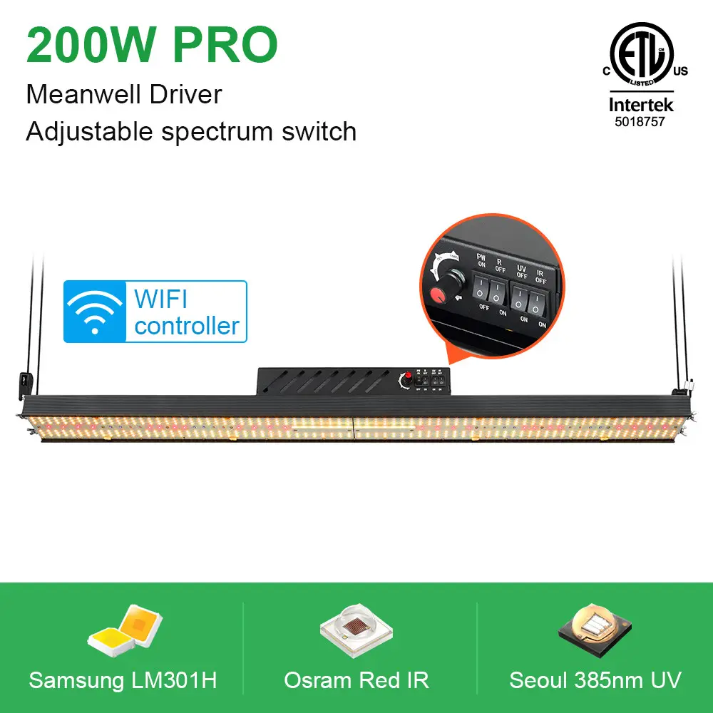 200 Watt Led Grow Light Full Spectrum Osram LM301H 4ft Far Red Led Bar