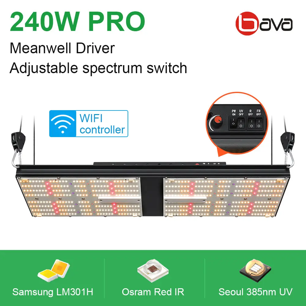 3000K Oslon SSL 660nm Red 240W LED Grow Light SAMSUNG LM301H Quantum Board