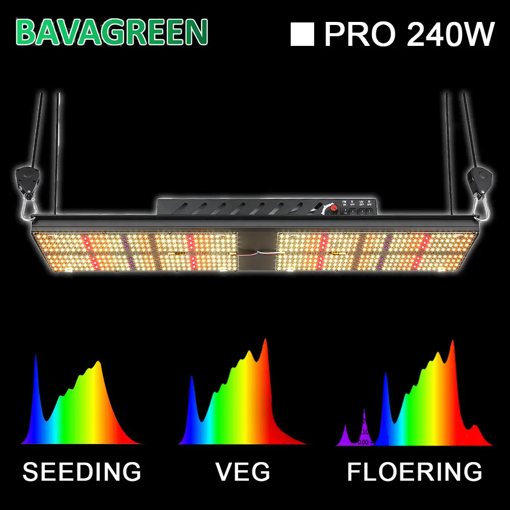 BAVAGREEN Hydroponic Seoul 385nm 240W SAMSUNG LM301H Quantum Board 624umol/S