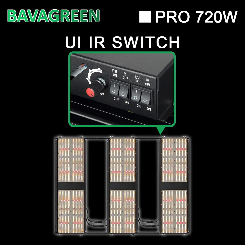 BAVAGREEN 5x5 720W LED Grow Light SAMSUNG Quantum LED Board 1836umol/S
