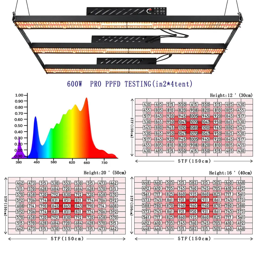 Seoul 385nm LM301H LED Grow Light SAA Vertical Farming 600W AC277V